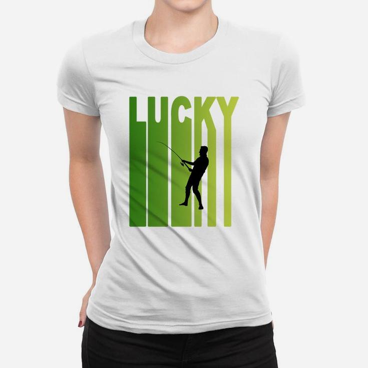 St Patricks Day Lucky Fishing Funny Sport Lovers Gift Ladies Tee