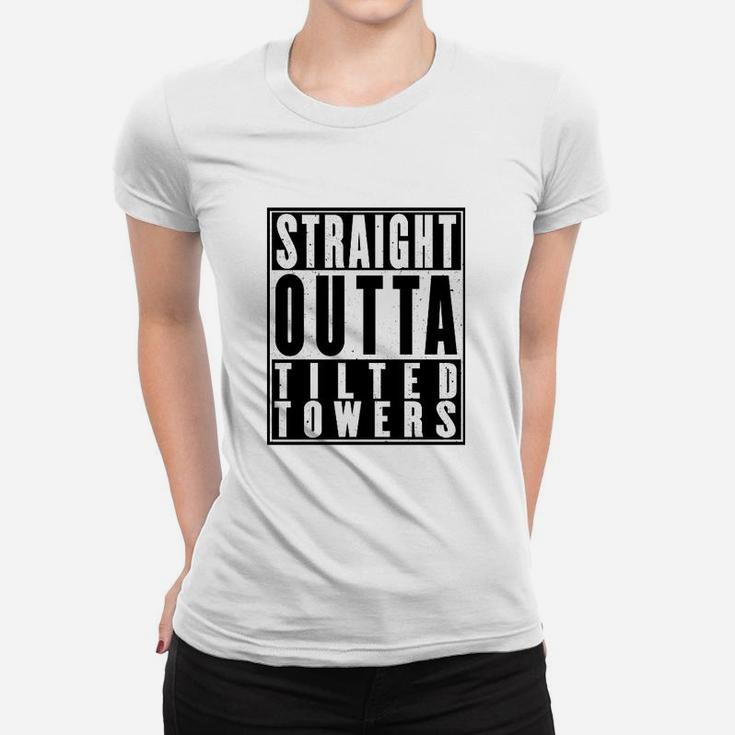 Straight Outta Tilted Towers Fan Frauen Tshirt, Gaming Motiv Tee