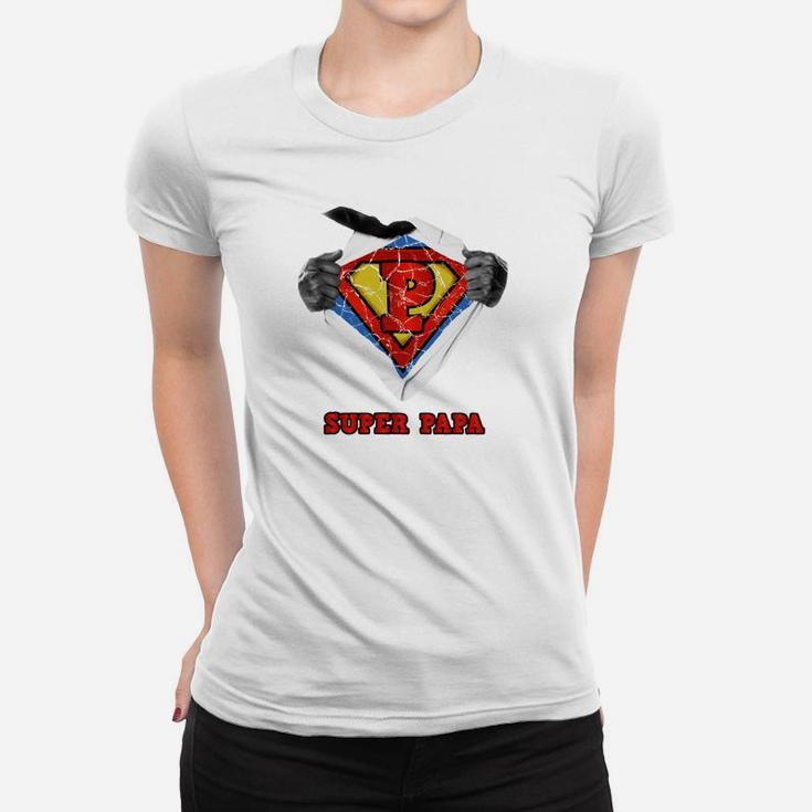 Superheld Papa Frauen Tshirt mit Heldendesign, Perfektes Vatertagsgeschenk