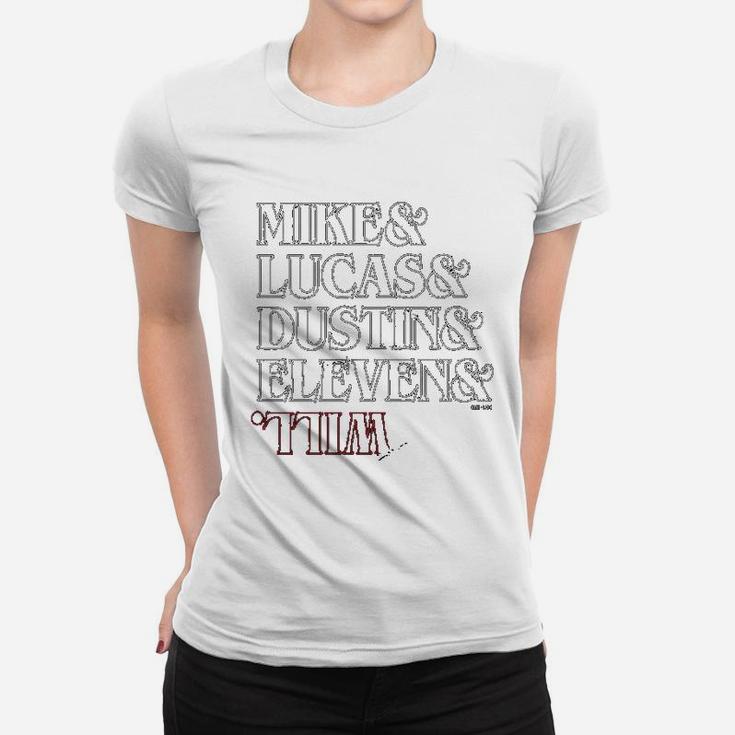 Superluxe Clothing The Party Mike Dustin Eleven And Will Names Upside Down Ladies Tee