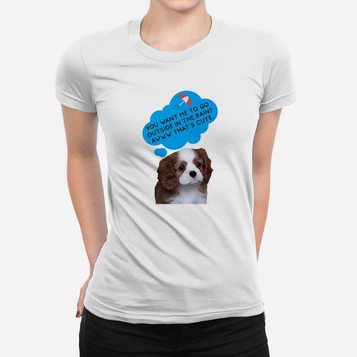 Teddy Bear Dog You Want Me To Go Outside In The Rain Ladies Tee
