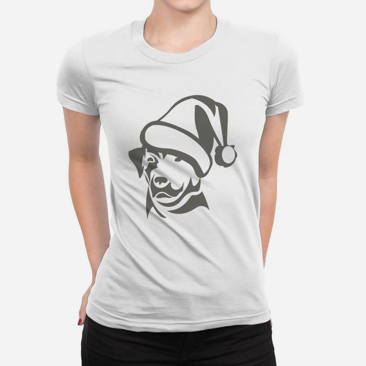 The Labrador Retriever Hat Santa Claus Christmas Shirt Ladies Tee