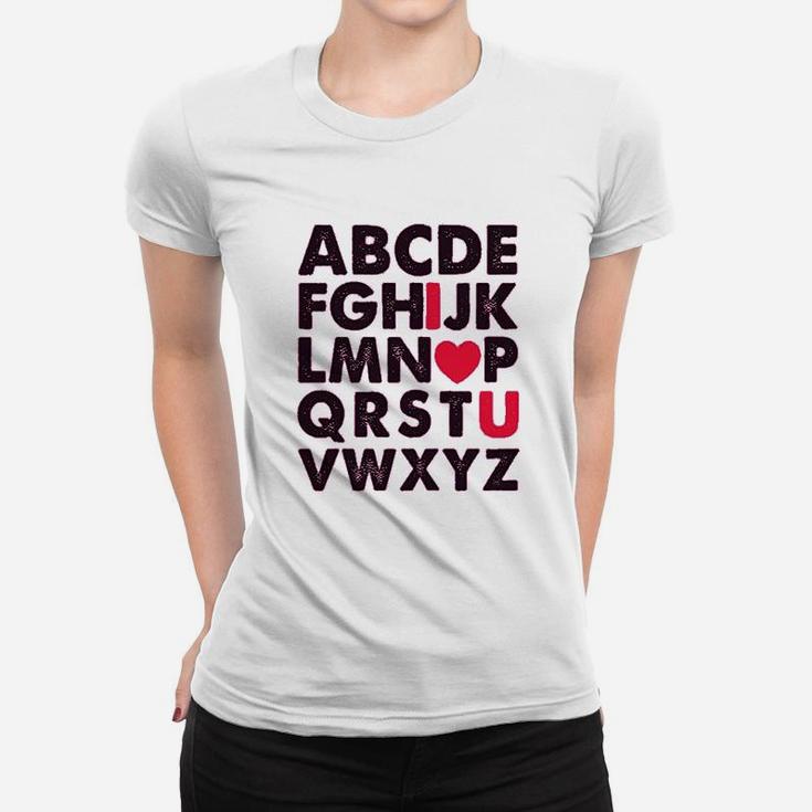 Valentines Day Outfit Alphabet Abc I Love You Women T-shirt