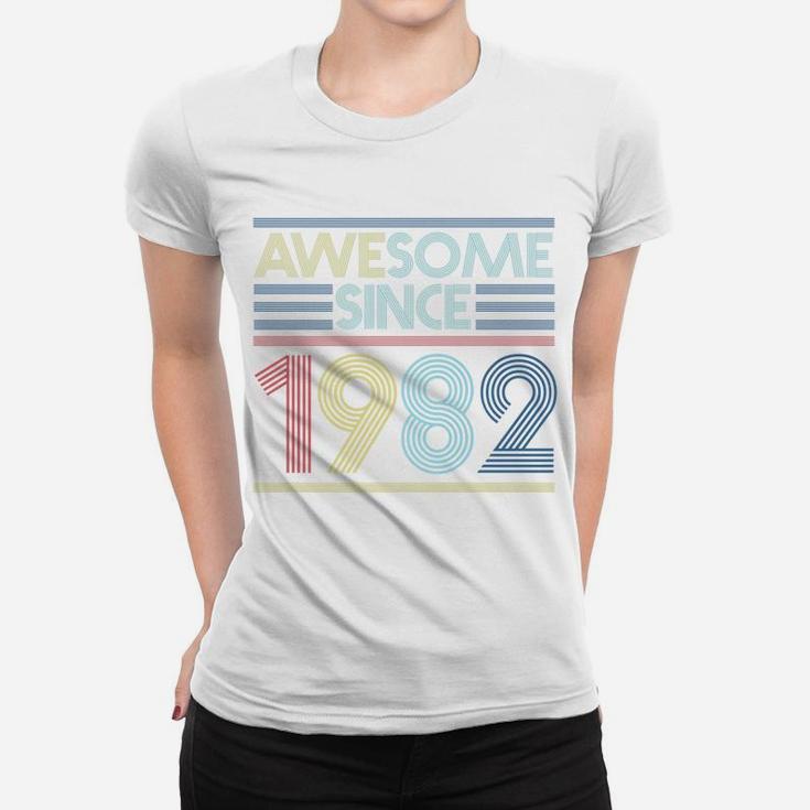 Vintage Birthday Gifts Awesome Since 1982 Ladies Tee