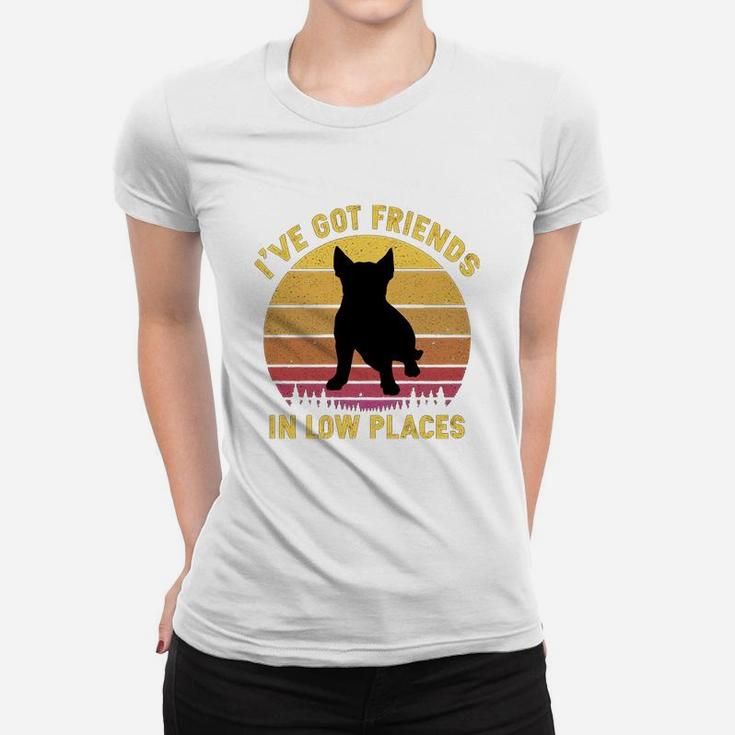 Vintage Bull Terrier I Have Got Friends In Low Places Dog Lovers Ladies Tee