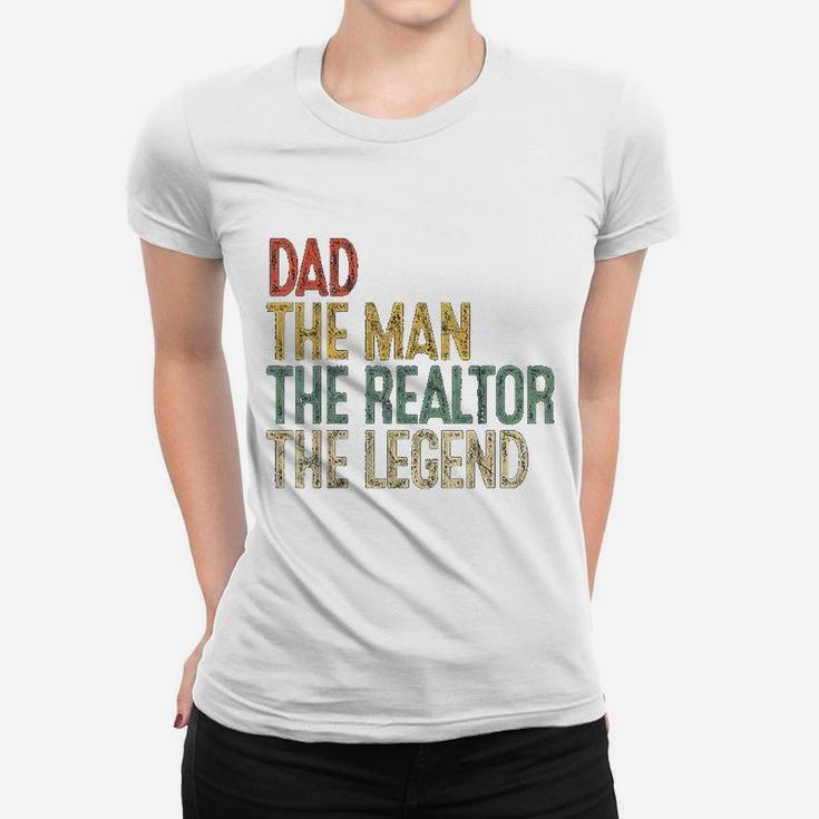 Vintage Dad Man Realtor Legend Gift Father Real Estate Agent Ladies Tee