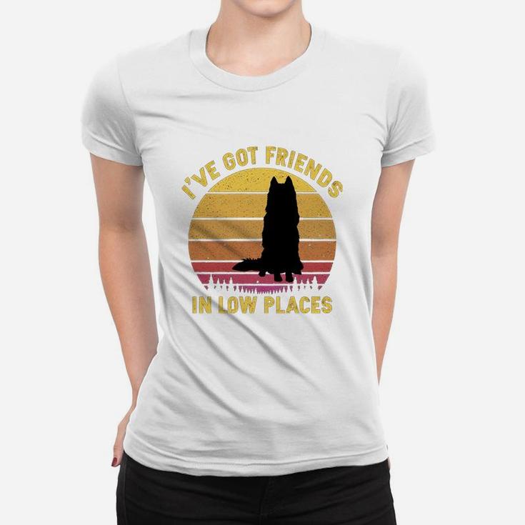 Vintage Husky I Have Got Friends In Low Places Dog Lovers Ladies Tee