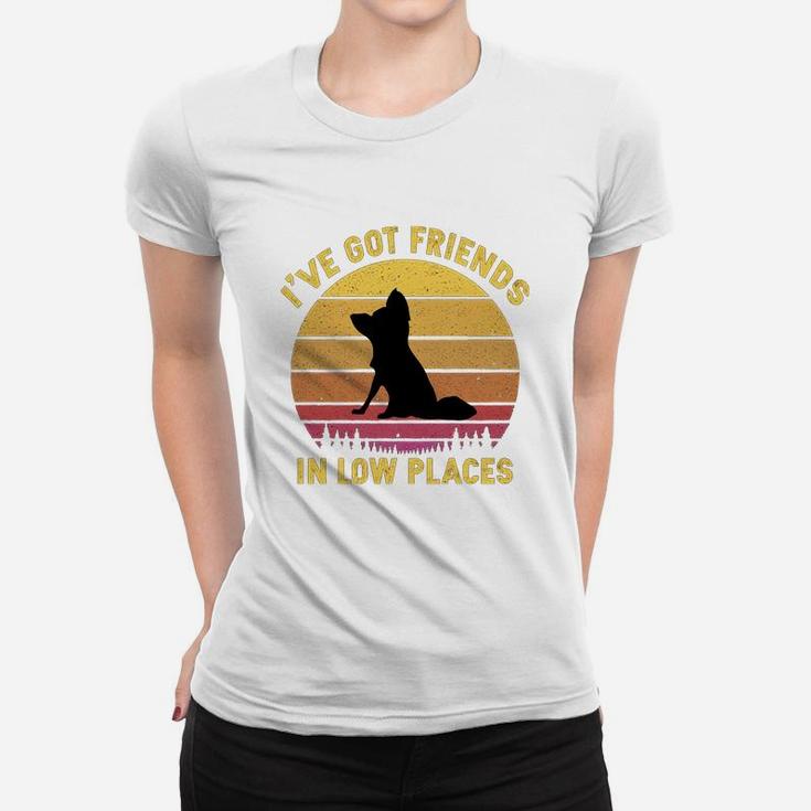 Vintage Papillon I Have Got Friends In Low Places Dog Lovers Ladies Tee