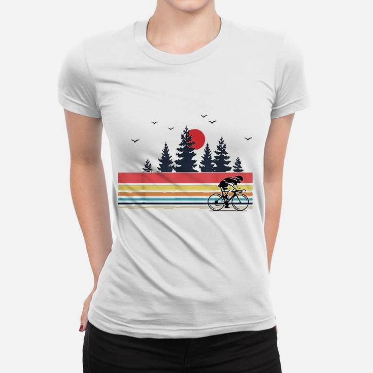 Vintage Retro Bicycle Cycling Mountain Bike Ladies Tee