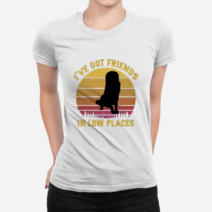 Vintage Saint Bernard I Have Got Friends In Low Places Dog Lovers Ladies Tee