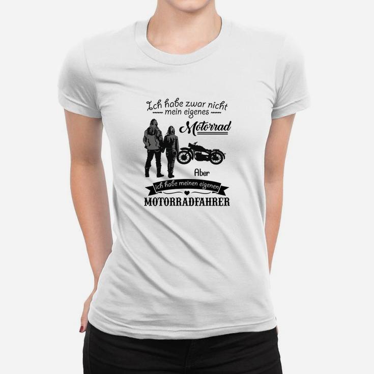 Weißes Biker Frauen Tshirt Liebe zum Motorradfahrer Spruch für Biker-Paare