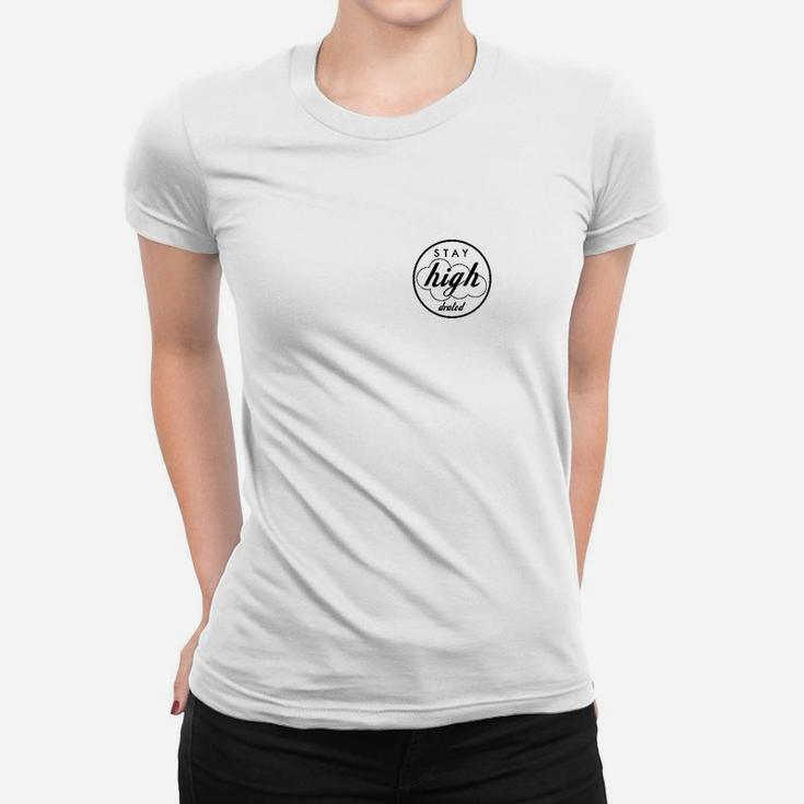 Weißes Unisex Frauen Tshirt Stay High Brusttaschen-Design, Freizeitmode