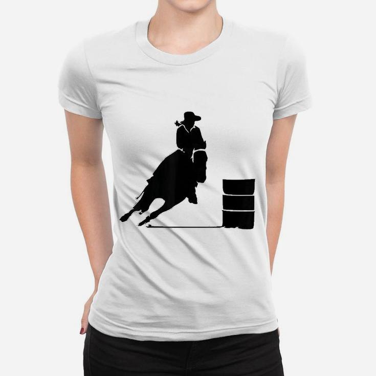 Western Cowgirl Barrel Racing Rider Rodeo Horse Riding Ladies Tee