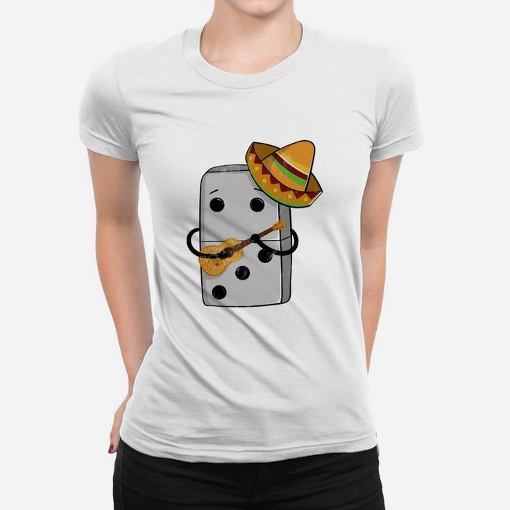 Womens Mexican Train Dominoes Funny With Guitar And Sombrero Ladies Tee