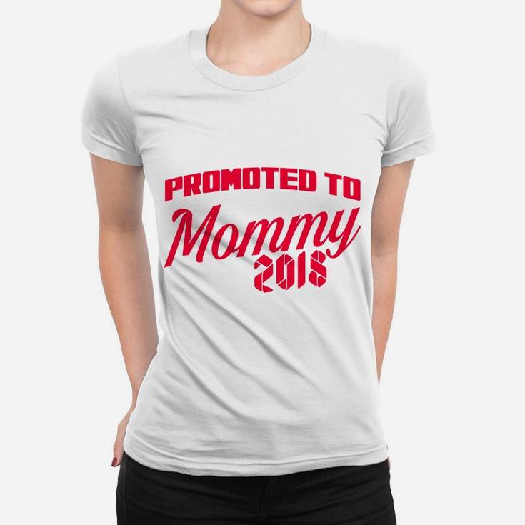 Womens Wife Promted To Mommy 2018 Ladies Tee