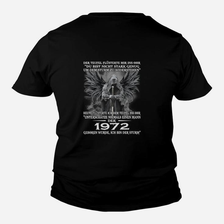 Adler-Motiv Schwarzes Kinder Tshirt, Inspirierender Spruch 1972