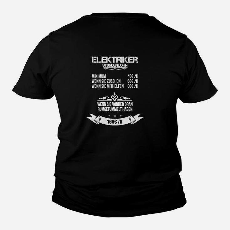 Elektriker Berufs-Humor Kinder Tshirt, Lustiger Elektrotechnik Spruch Schwarz