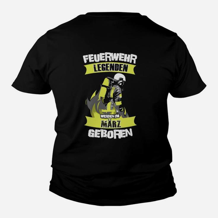 Feuerwehr Legenden Geburtstags Kinder Tshirt, März Edition