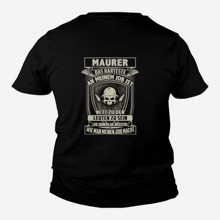 Humorvolles Maurer Kinder Tshirt, Totenkopf Design mit Spruch