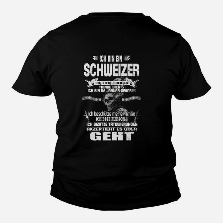 Ich Bin Ein Schweizer Kinder Tshirt - Stolz & Patriotismus Design in Schwarz