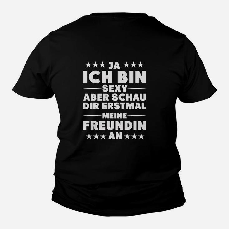 Ja, Ich Bin Sexy Partner-Kinder Tshirt, Schwarzes Kinder Tshirt mit Spruch