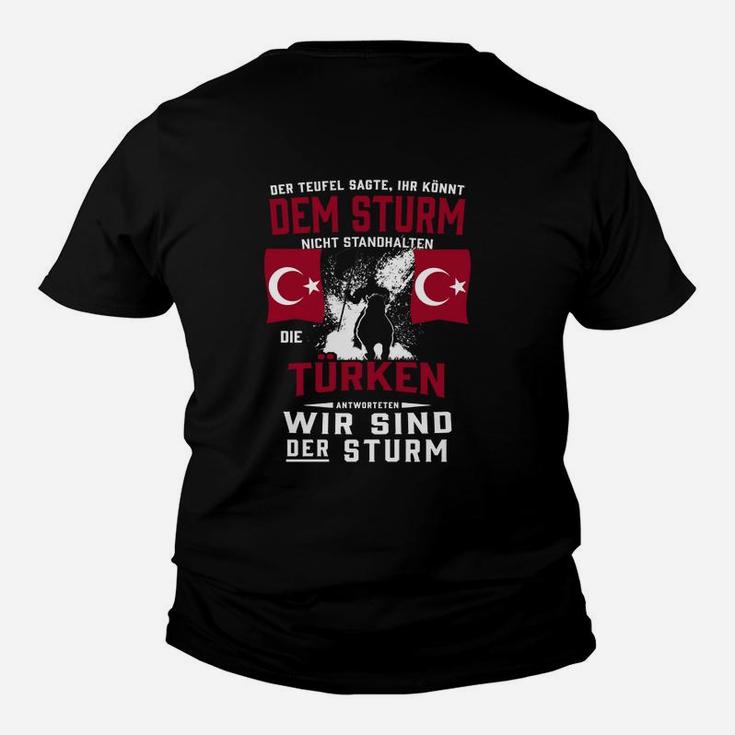 Patriotisches Türkei-Kinder Tshirt Wir sind der Sturm, Motiv-Spruch Tee