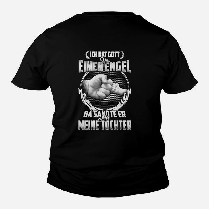 Schwarzes Herren Kinder Tshirt Engel-Motiv Gott sandte Tochter