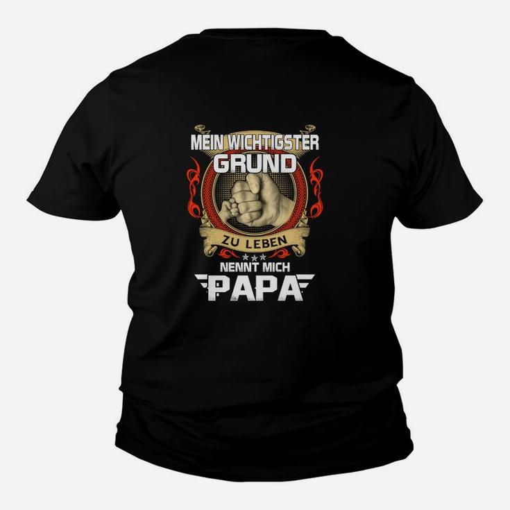 Schwarzes Herren Kinder Tshirt Mein Grund zu leben nennt mich Papa-Design