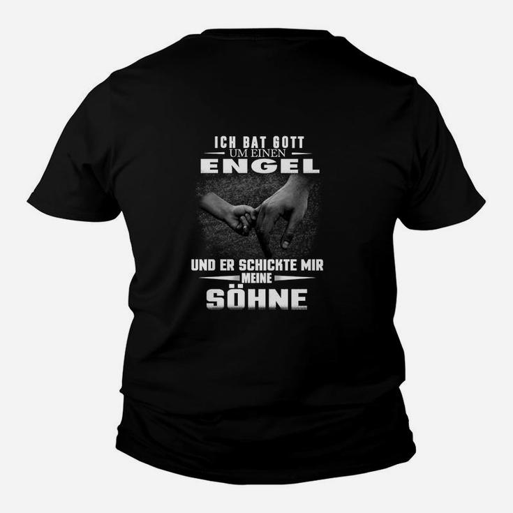 Schwarzes Kinder Tshirt Engel Söhne Motiv, Geschenk für Väter