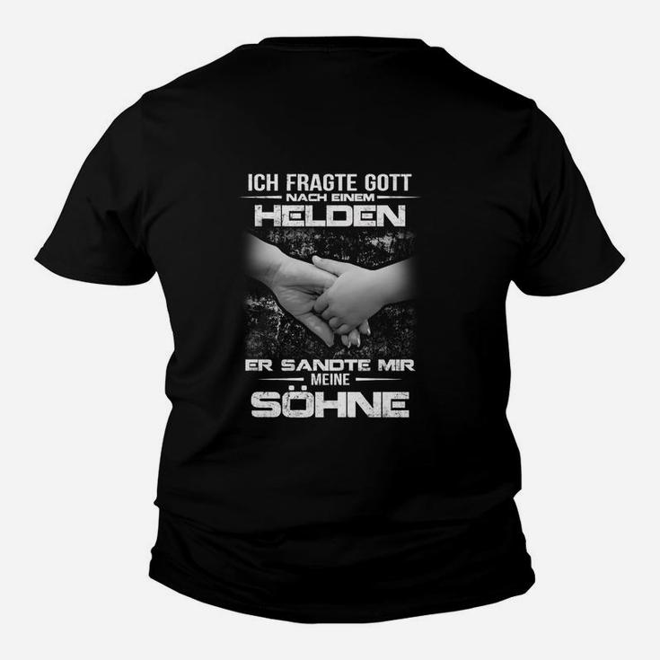 Schwarzes Kinder Tshirt für Herren - Gott sandte mir meine Söhne Hero Design