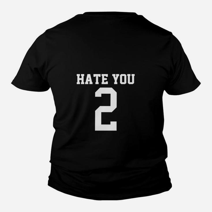 Schwarzes Kinder Tshirt mit HATE YOU 2 Aufdruck, Statement Mode
