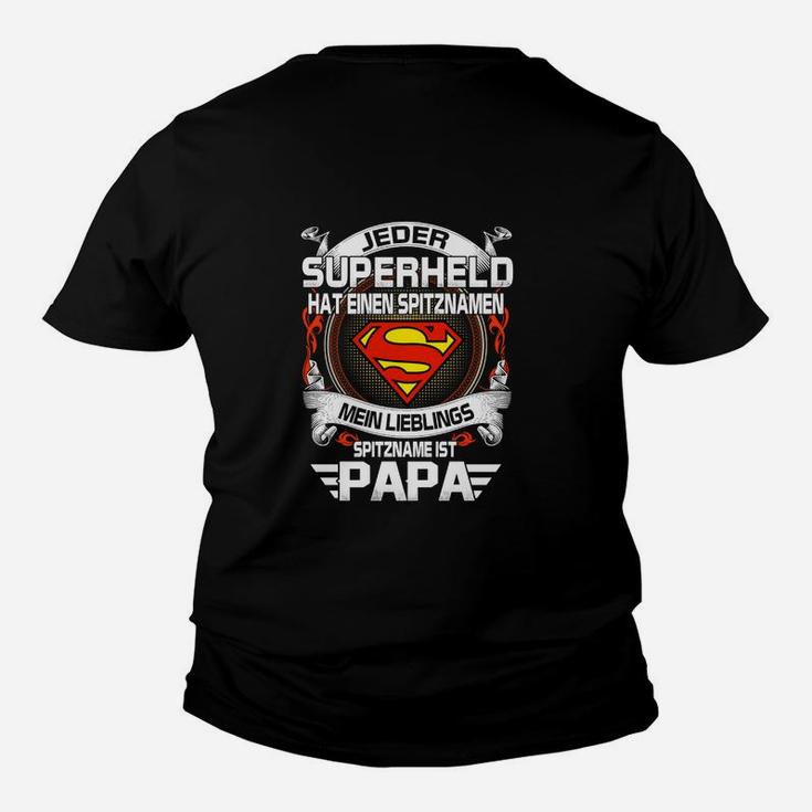Superheld Papa Schwarzes Kinder Tshirt, Perfekt Zum Vatertag
