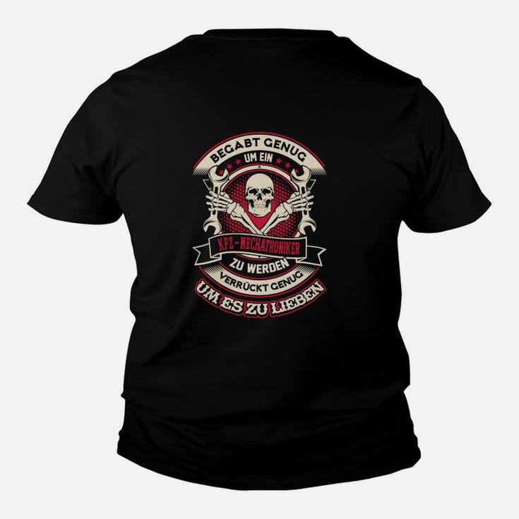 Totenkopf Biker Kinder Tshirt mit Spruch, Schwarzes Motorrad Tee