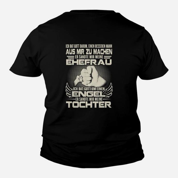 Vater und Tochter Schwarzes Kinder Tshirt, Grafik Spruch Design