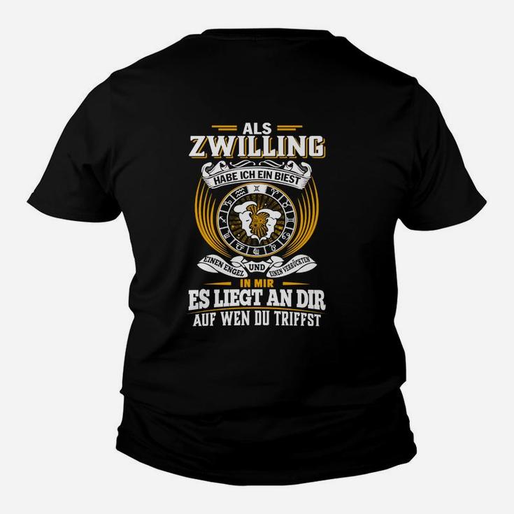 Zwilling Sternzeichen Kinder Tshirt, Spruch und Adler Motiv