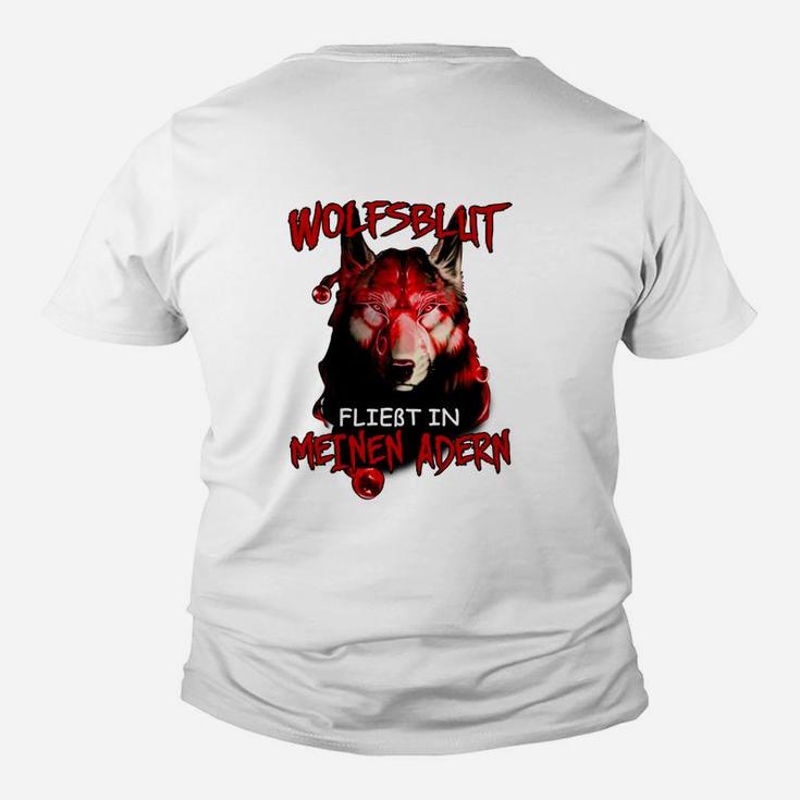 Wolfsblut in Adern Kinder Tshirt, Grafikdesign für Wolfsliebhaber