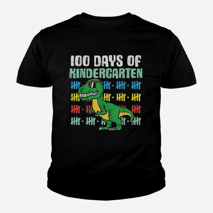 100 Days Of Kindergarten Trex Dinosaur 100th Day School Gift Kid T-Shirt