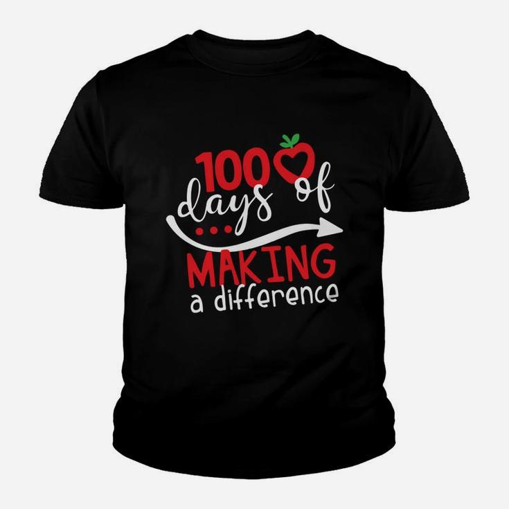 100 Days Of Making A Difference 100 Days Of School Teacher 100th Day School Teacher Cool Gift Kid T-Shirt
