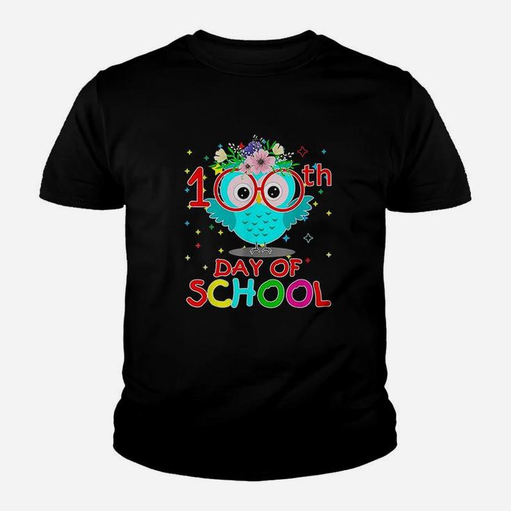 100 Days Of School Cute Owl Happy 100th Day Of School Youth T-shirt
