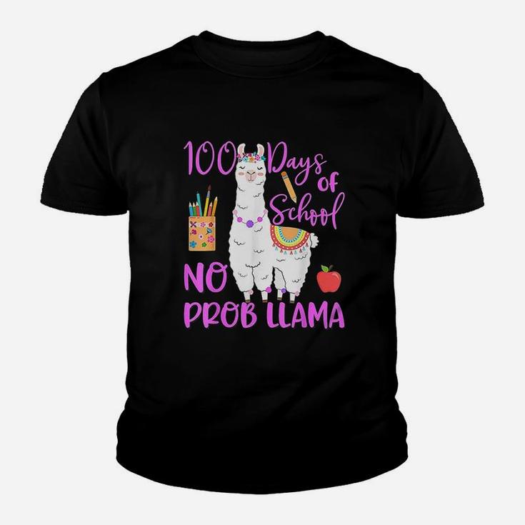 100 Days Of School No Probllama Llama Teacher 100th Day Kid T-Shirt