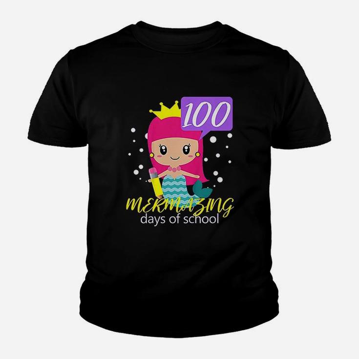 100th Day Of School Mermaid Gift 100 Mermazing Days Kid T-Shirt