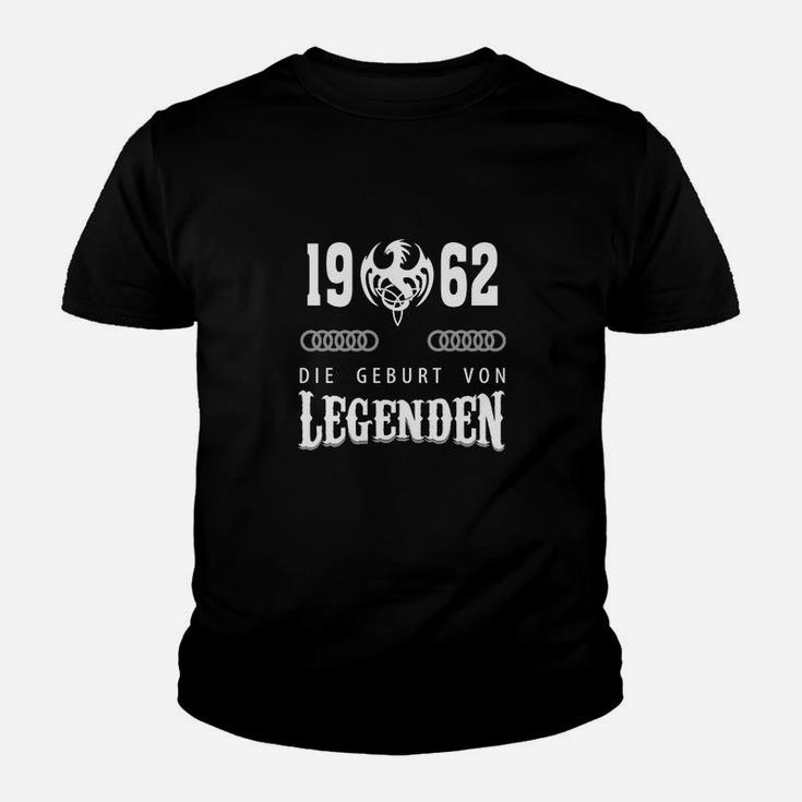 1962 Die Geburt von Legenden Kinder Tshirt, Schwarzes Retro Kinder Tshirt