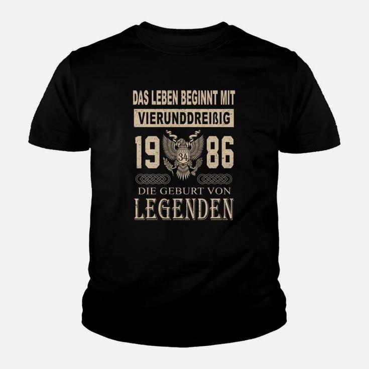 1986 Die Geburt Von Legenden Kinder T-Shirt