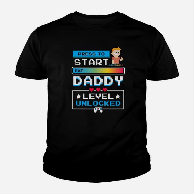 1st Time Dad Gamer Shirt First Time Daddy Level Unlocked Kid T-Shirt