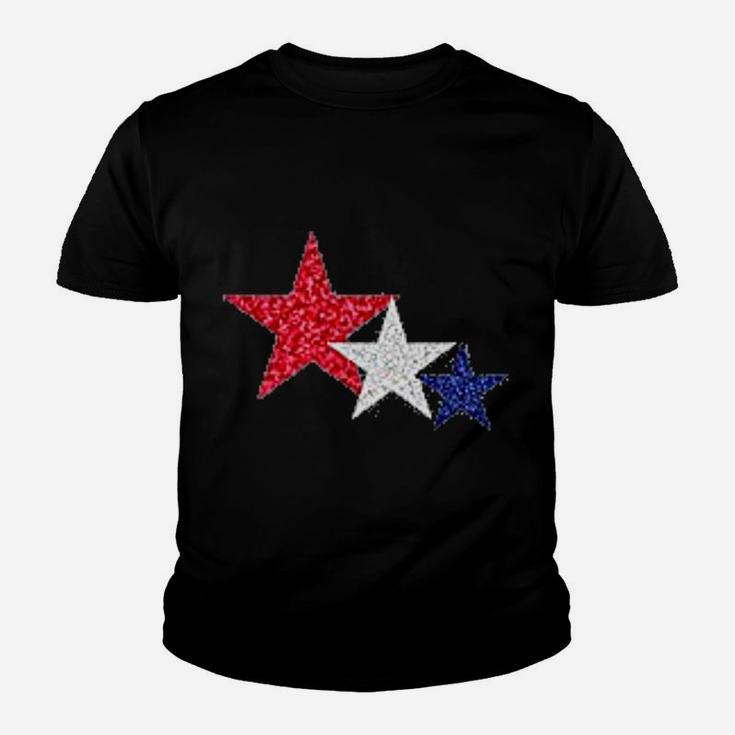 4th Of July Memorial Day Patriotic Star T Glitter Fouth Of July Kid T-Shirt
