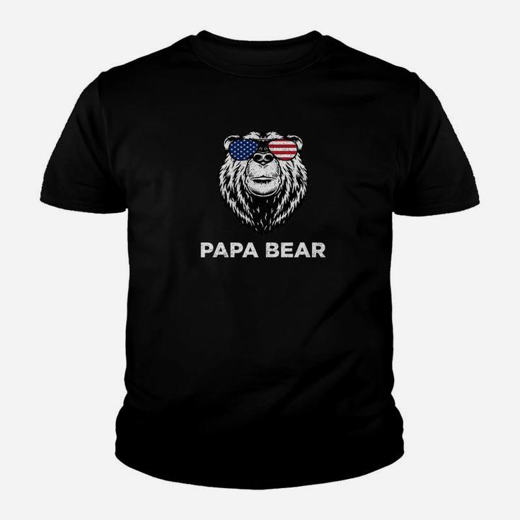 4th Of July Papa Bear American Flag Glasses Patriotic Men Premium Kid T-Shirt