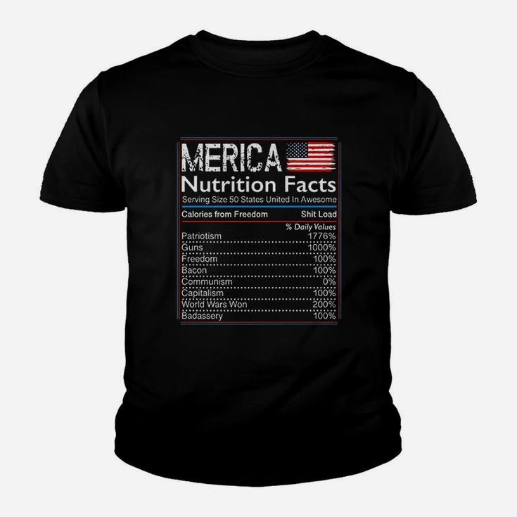 4th Of July Proud American Merica Nutrition Facts Kid T-Shirt
