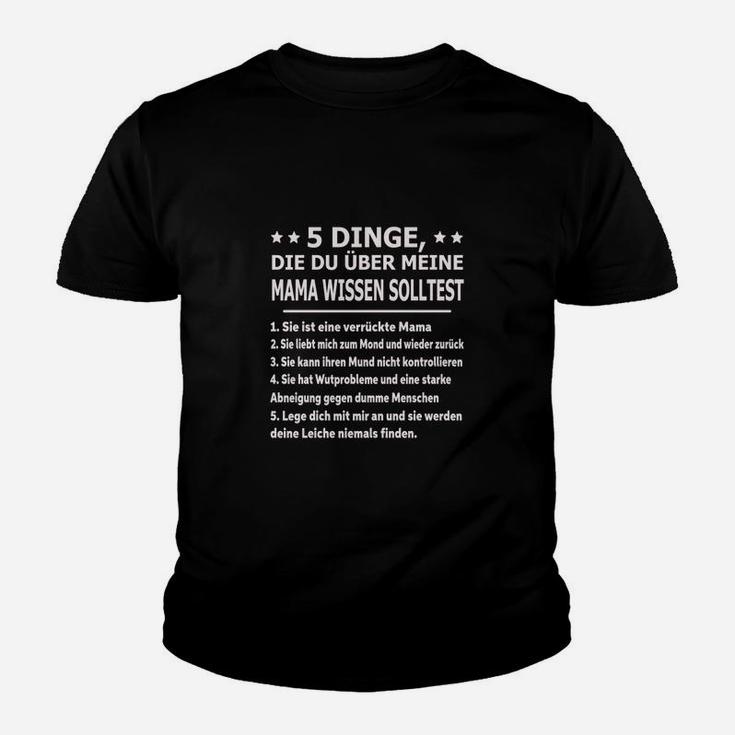 5 Dinge über meine Mama Kinder Tshirt, Lustiges Tee für Mütter