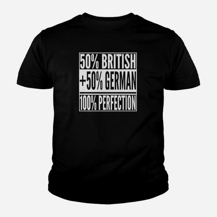 50% British 50% Deutsch Kinder Tshirt, Perfektheit Design Tee