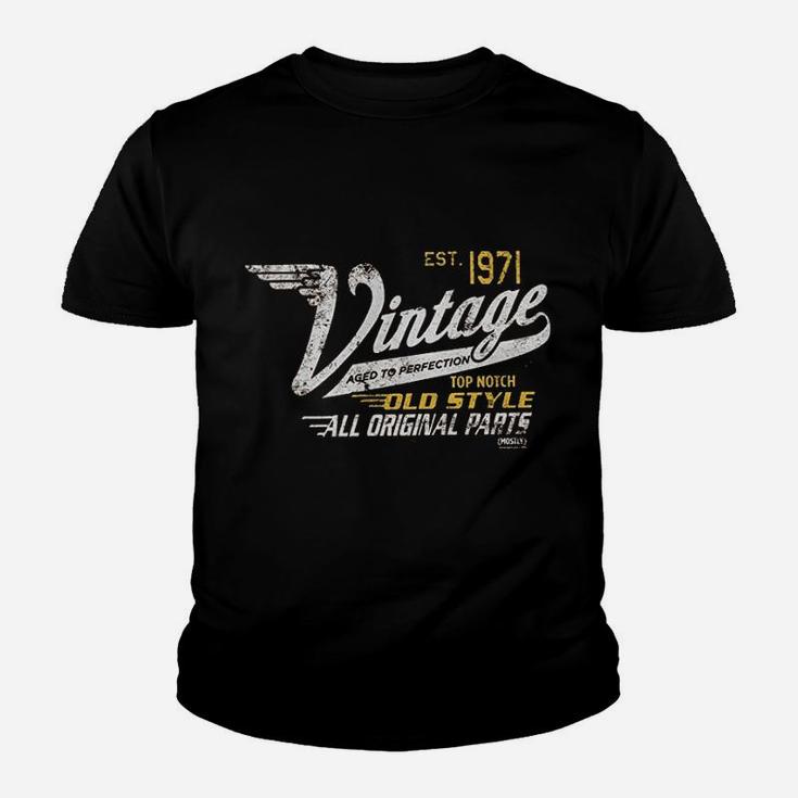 50th Birthday Gift Vintage 1971 Aged To Perfection Vintage Racing  Kid T-Shirt